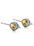 Des boucles d'oreilles Artisanat vintage Péridot jaune Argent sterling 925 vec117s
